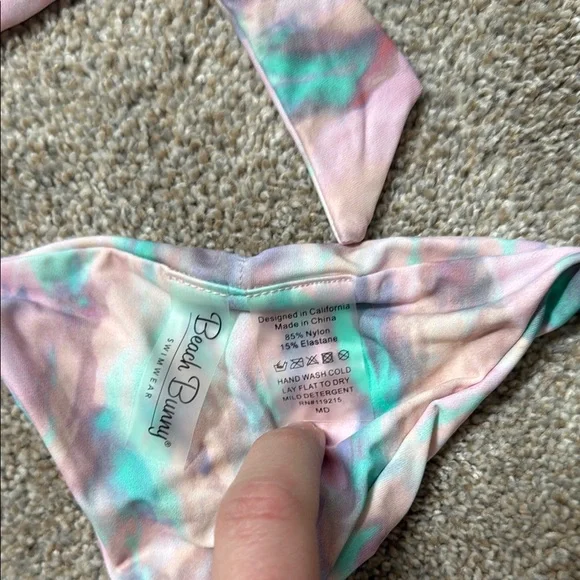 Beach Bunny Multicolor Pastel Gold Heart Chain Bikini Set - Picture 3 of 8